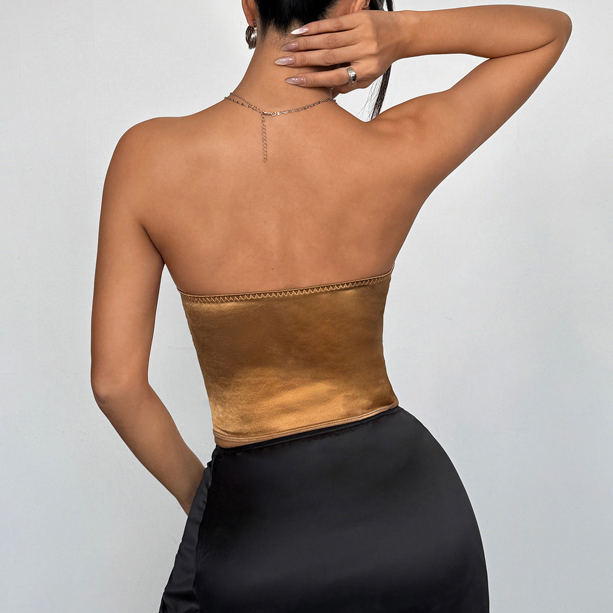 Lace Wrap Chest Design Fitted Street Unique Backless Tube Top