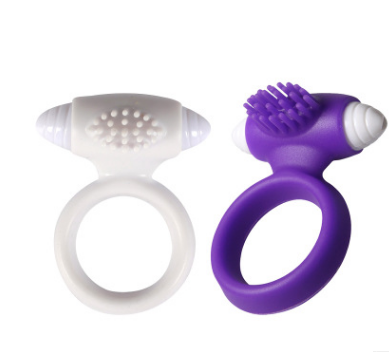 QUYUE Extend Coital Time Penis Cock Rings with Vibrator Clit Ring Vibrating Clitoral Stimulation Brush Spike Sex Toys