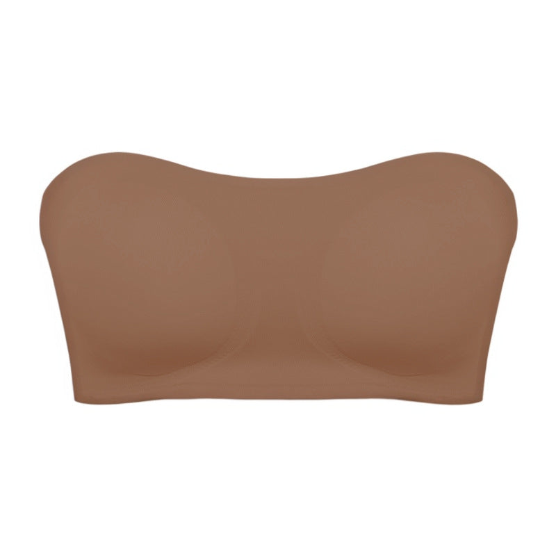 Women's Strapless Bra with Crossed Side Buckle Underwear