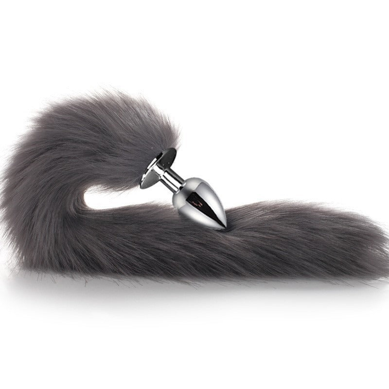 Sexy Products Artificial Tail Silver Small Metal Anal Plug Backyard G-Spot Anal Plug Flirting Female Slave Adult SM