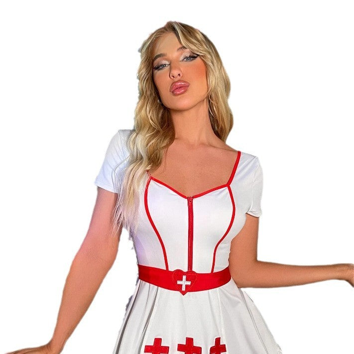 Sexy Nurse Costume Role Play Uniform Temptation Lingerie Set
