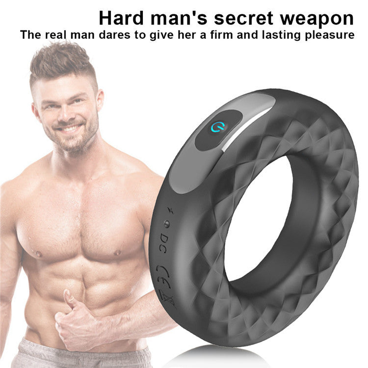 Rechargeable Silicone Vibration Lock Fine Ring Male Delay Masturbator Condom Ring Couple Sharing Donut Charging Ring