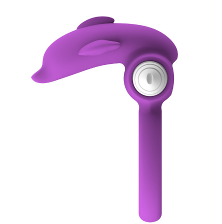 QUYUE Dolphin Clitoris Orgasm Waterproof Vibrating Silicone Cock Rings Couple Co-vibrator Penis Rings for Men, Adult Sexy Toys