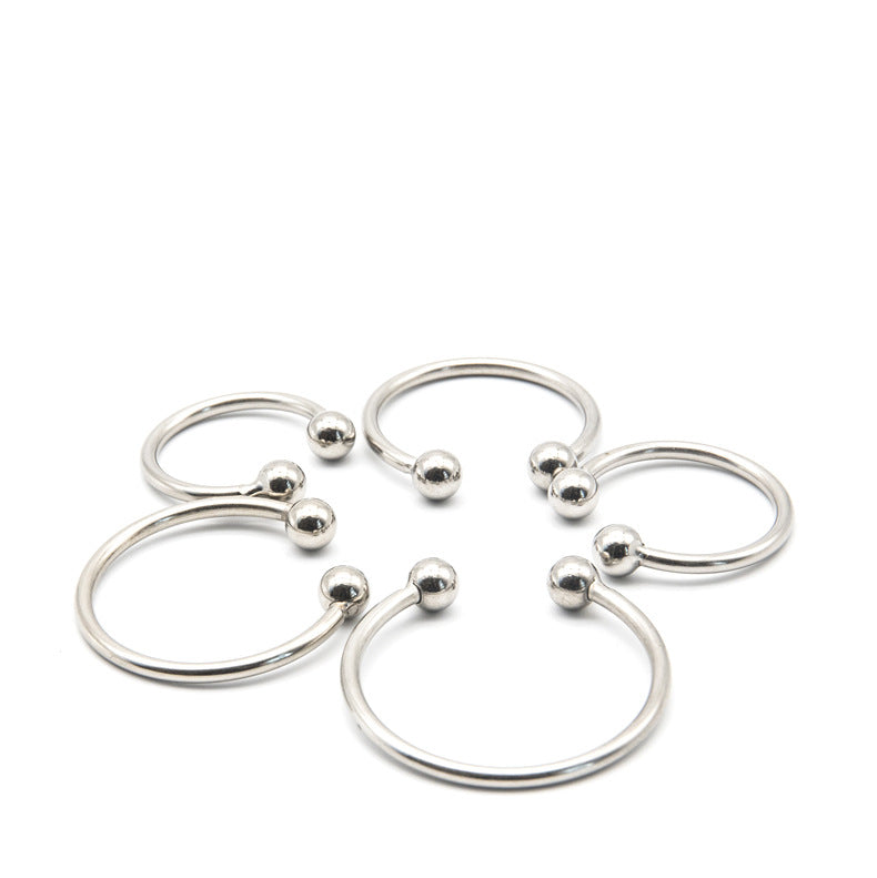 Sex Products For Men SM Metal Penis Ring Metal Lock Sperm Ring JJ Double Bead Ring C Ring Penis Ring