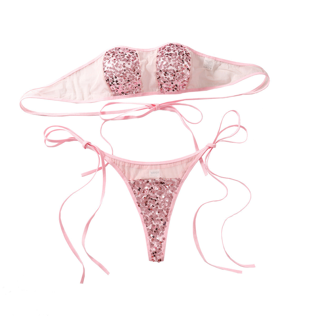 Perspective mesh splicing sexy lingerie two-piece set