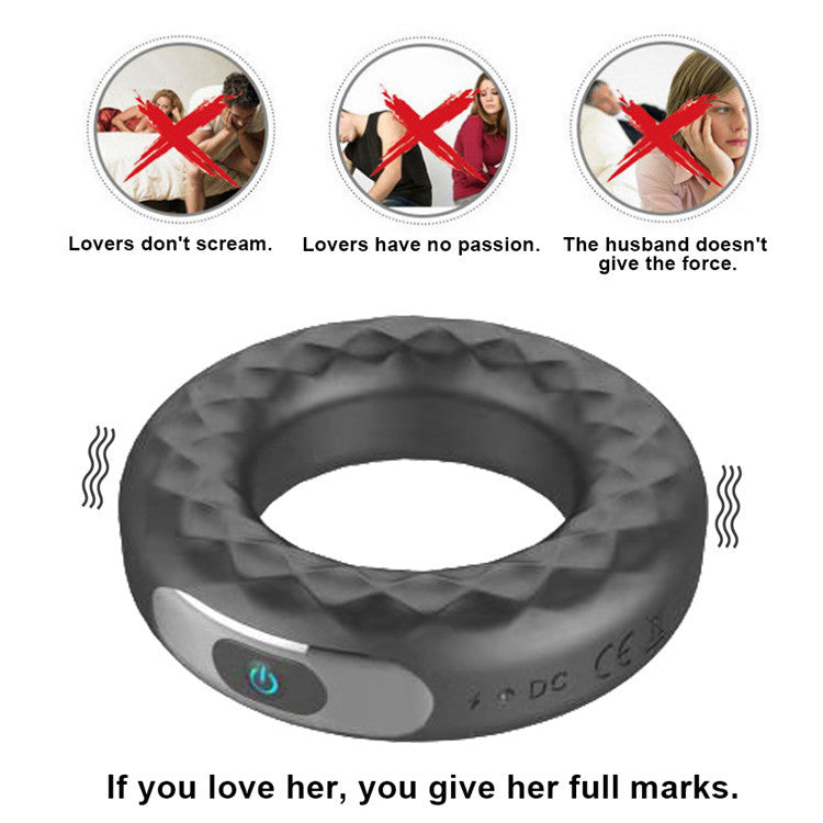 Rechargeable Silicone Vibration Lock Fine Ring Male Delay Masturbator Condom Ring Couple Sharing Donut Charging Ring