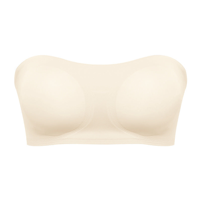 Women's Strapless Bra with Crossed Side Buckle Underwear