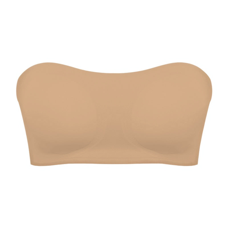 Women's Strapless Bra with Crossed Side Buckle Underwear