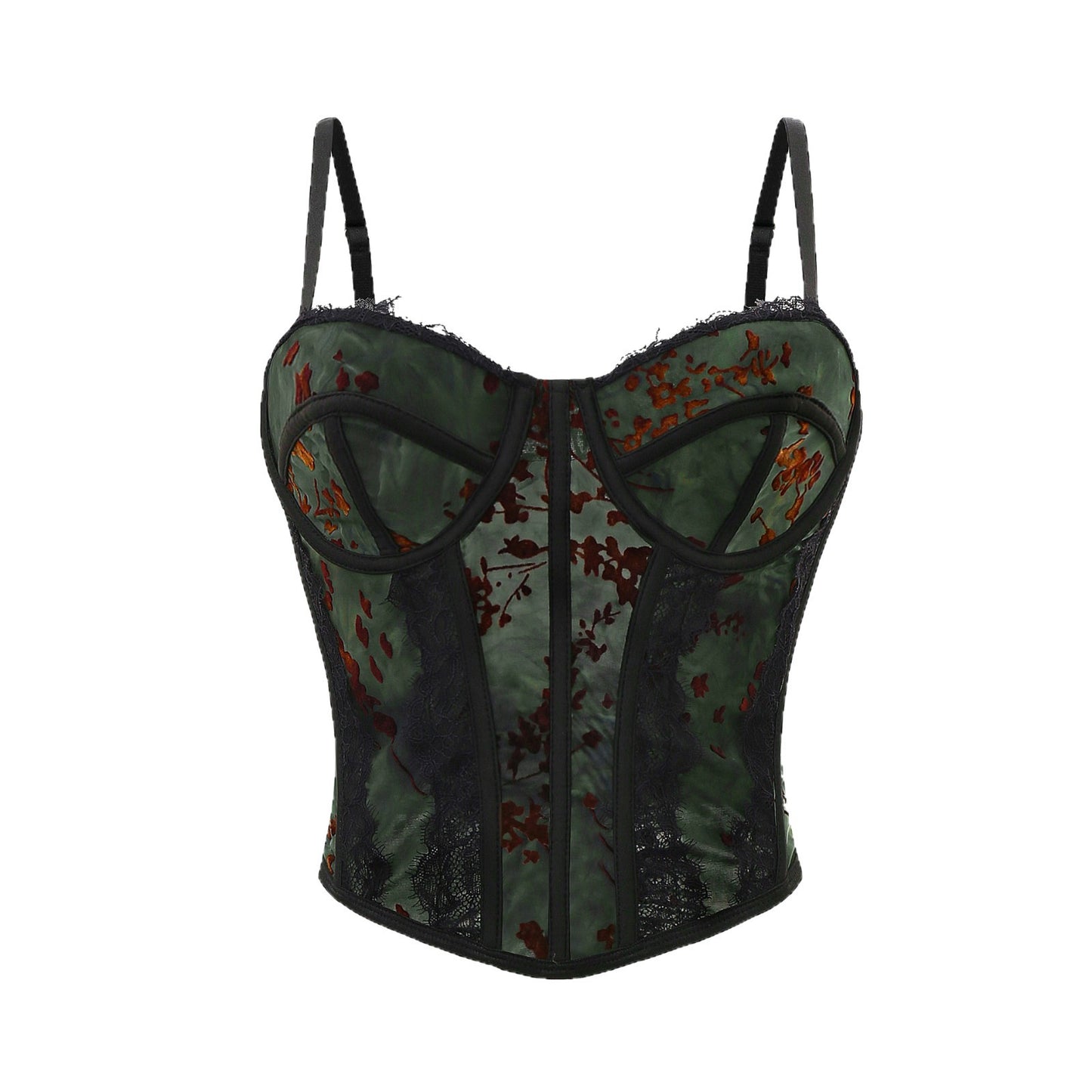 Sexy tight printed lace camisole