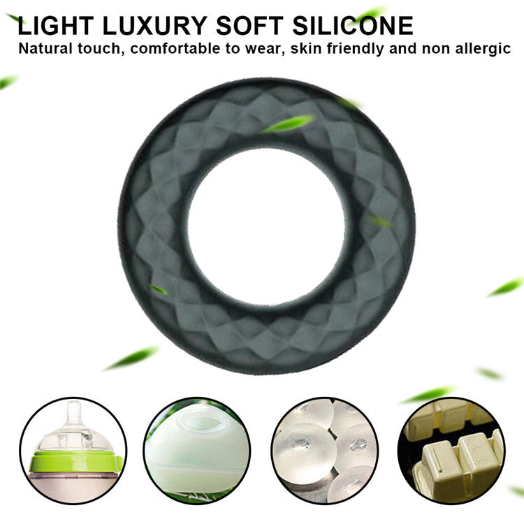 Rechargeable Silicone Vibration Lock Fine Ring Male Delay Masturbator Condom Ring Couple Sharing Donut Charging Ring