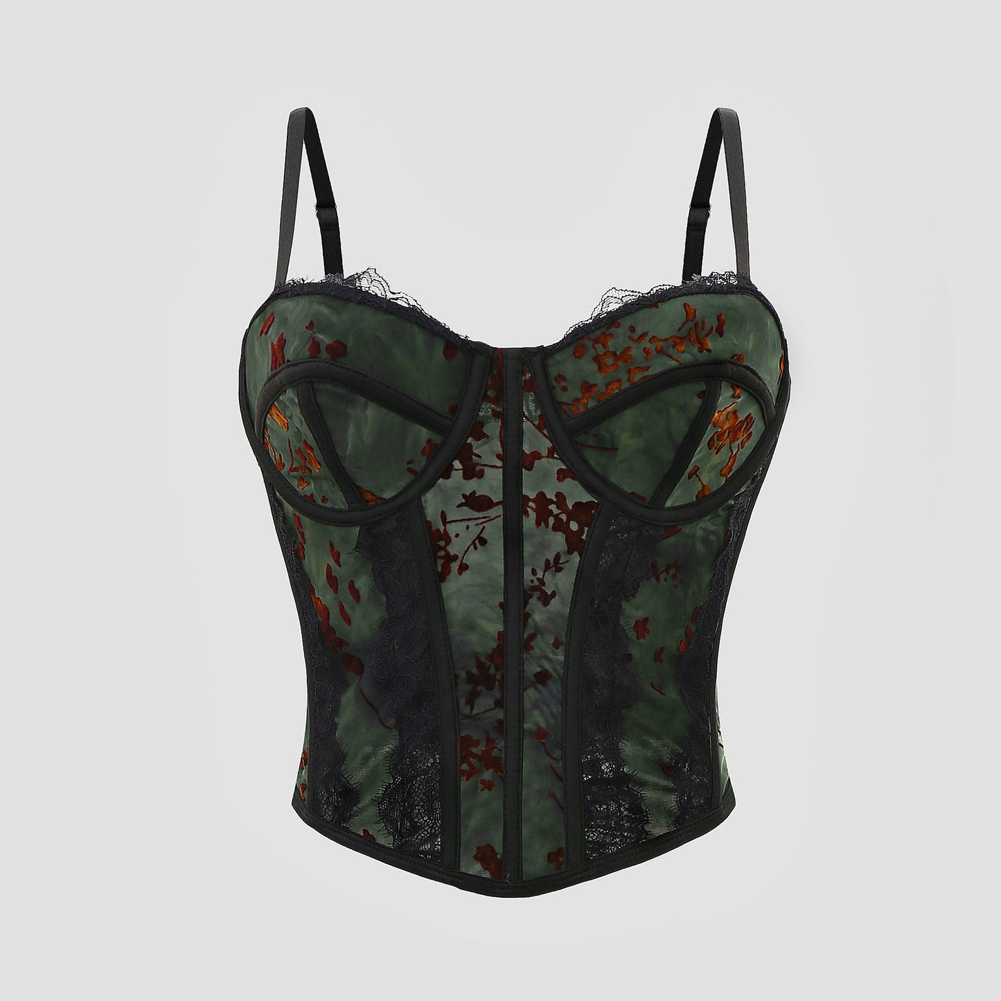 Sexy tight printed lace camisole