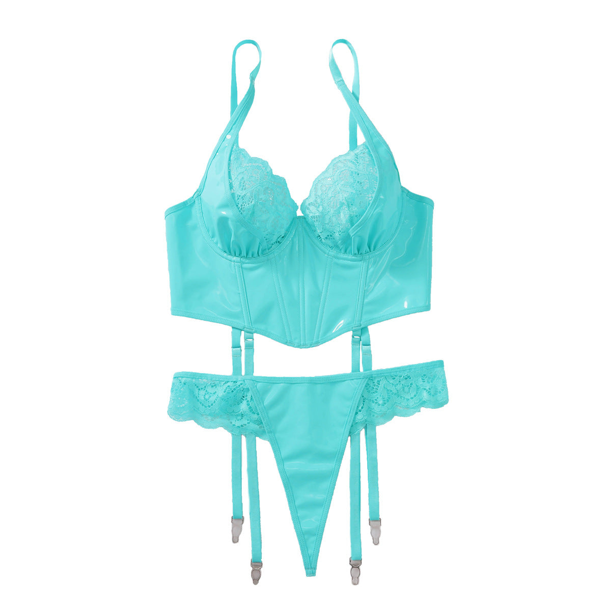 Sexy lace lingerie women gather together ultra-thin new suspender lace bra set