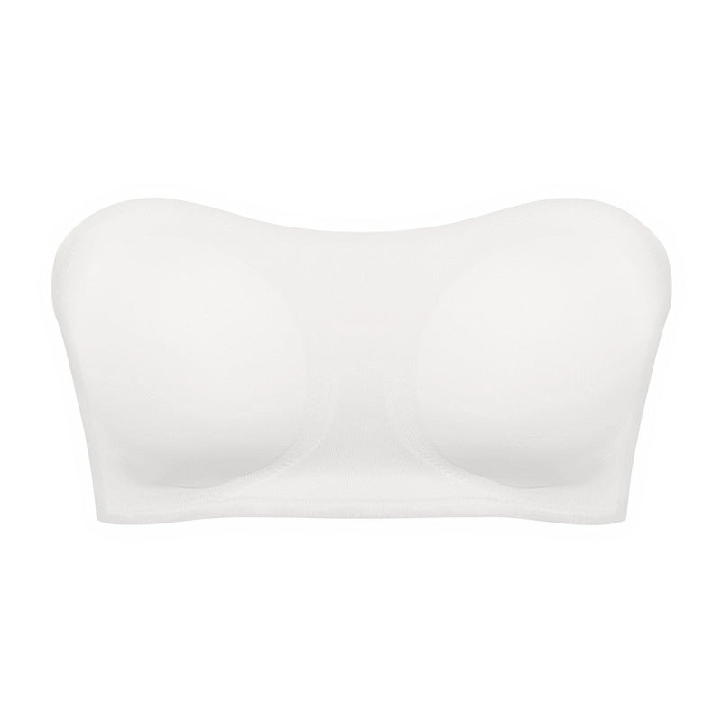 Women's Strapless Bra with Crossed Side Buckle Underwear