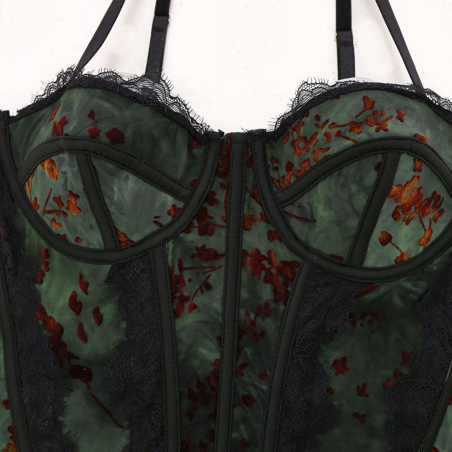 Sexy tight printed lace camisole