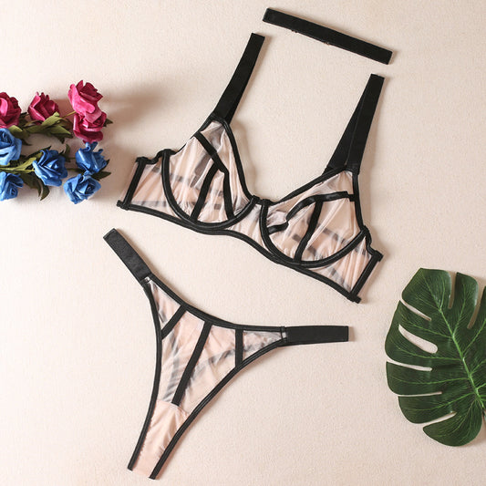 Perspective bra two-piece set erotic lingerie set