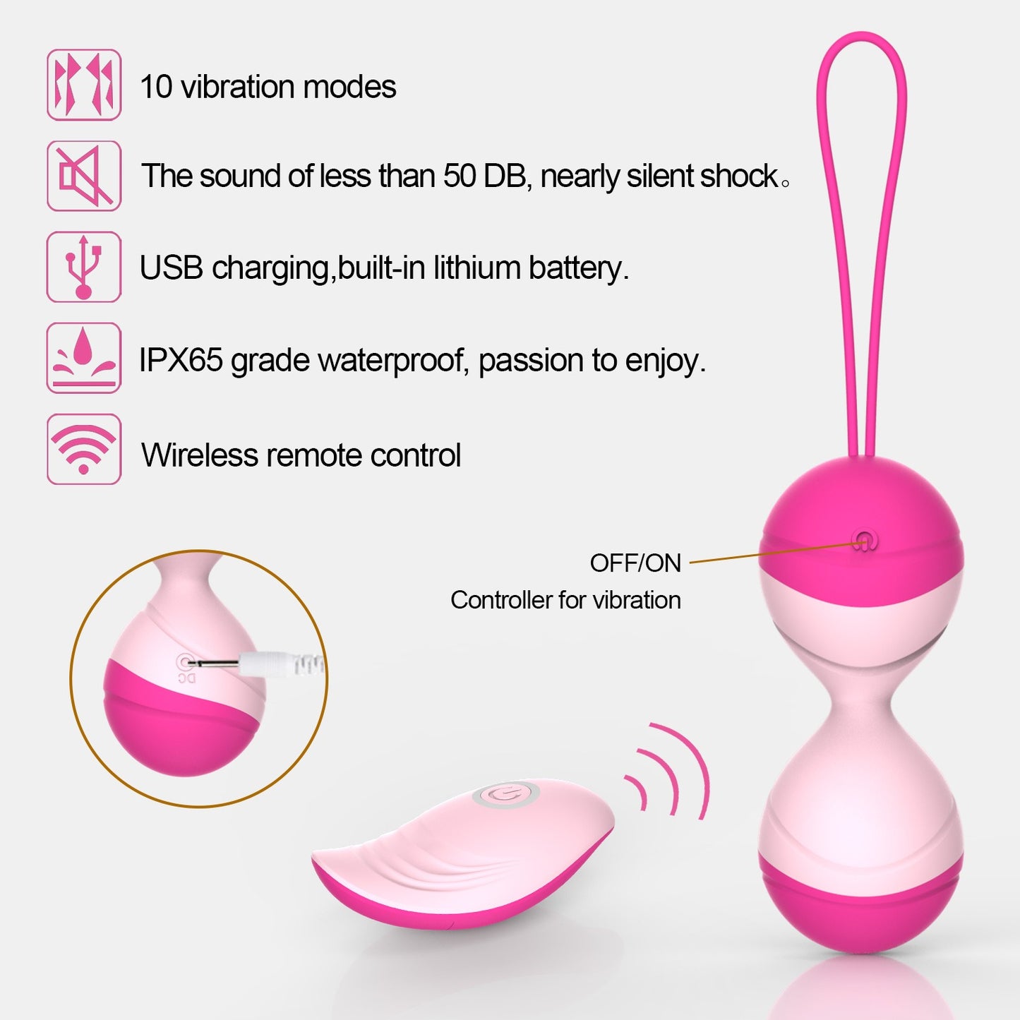 Y.LOVE Kegel Ball Exercise And Massage Function 2 In 1 Postpartum Erotic Goods Sex Toy