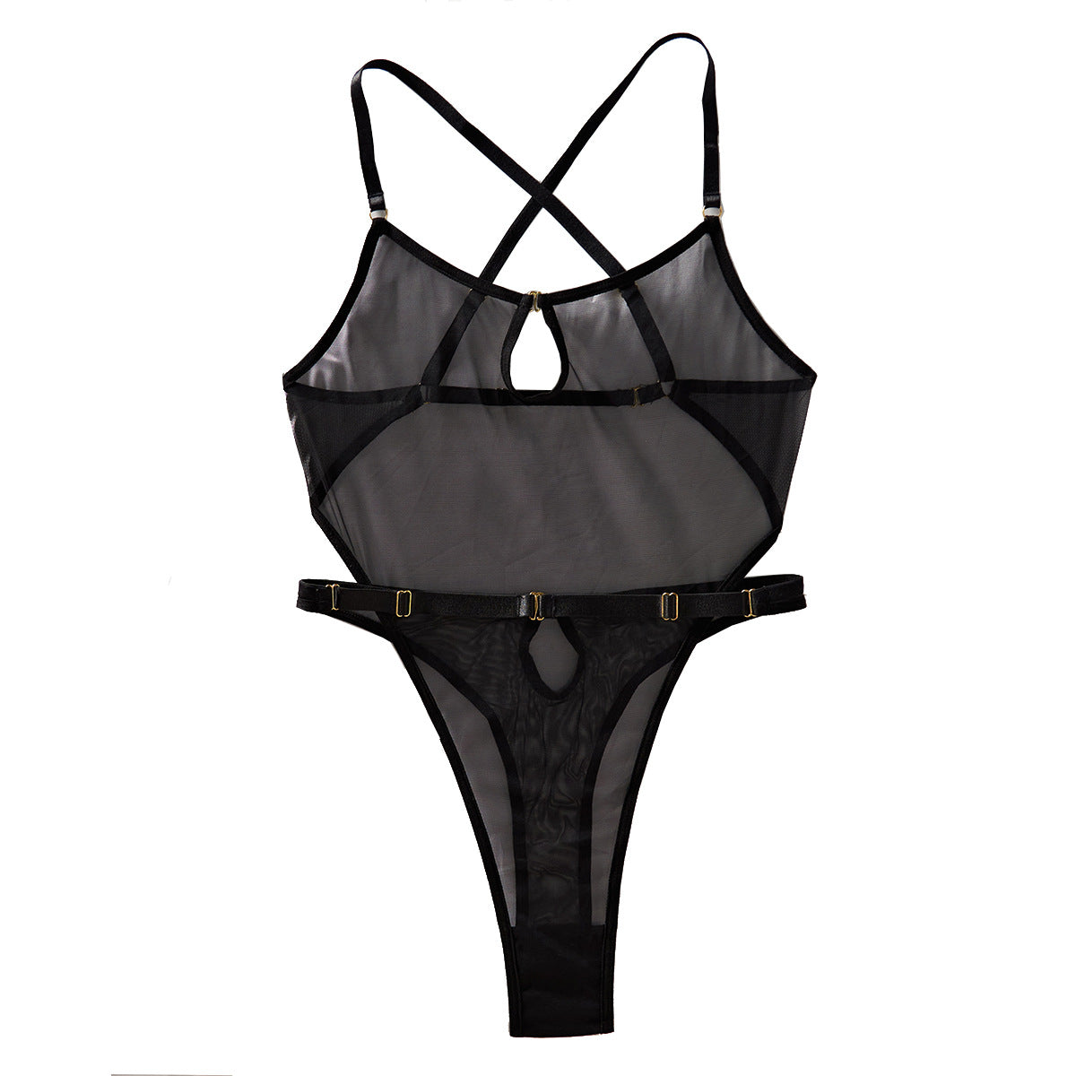 Perspective mesh cross beautiful back fashionable design fun jumpsuit for women